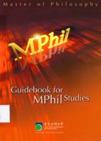 Guidebook for MPhil studies