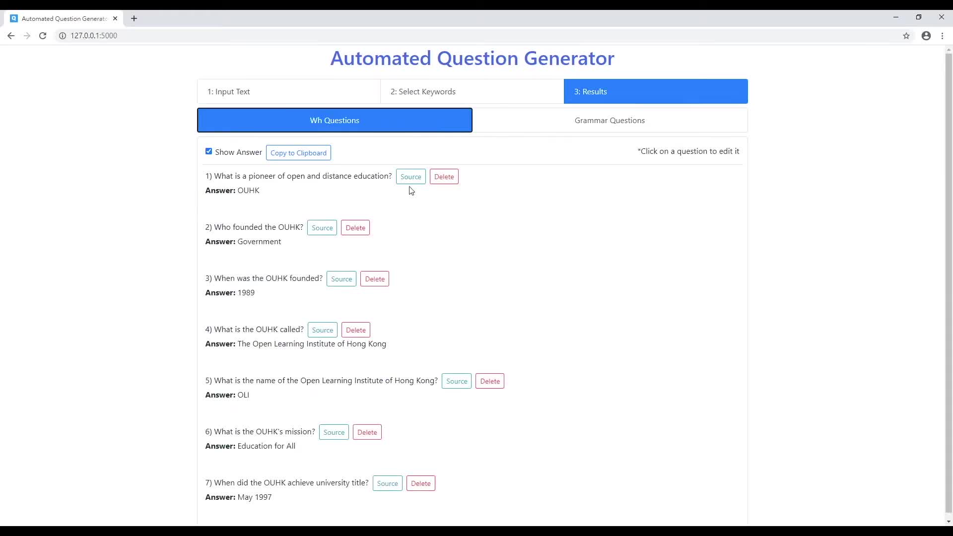 AI-powered question generator